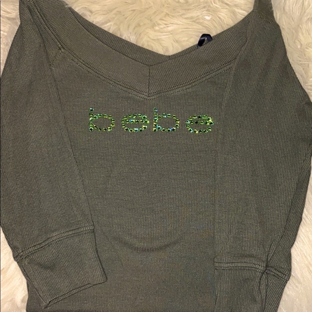 New BeBe long sleeve shirt with Rhinestone